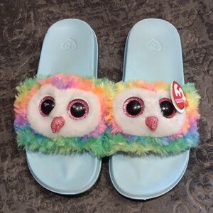 Ty Flip Flops Sandals Owen The Tie-Dyed Owl Size 4-6